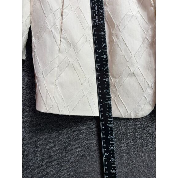 Chico’s Textured Blazer Jacket Womens Size 3 US 16 Natural Cream Cotton Casual - Picture 6 of 7